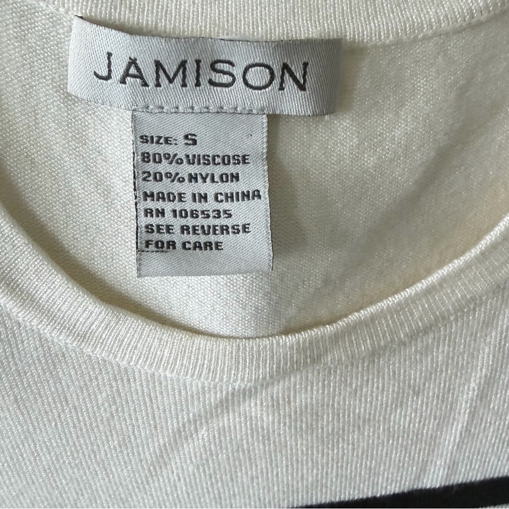 JAMISON $68 Gabby Striped Cold Shoulder Sweater Small - Picture 3 of 3